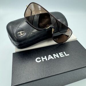 Chanel sunglasses with leather trim